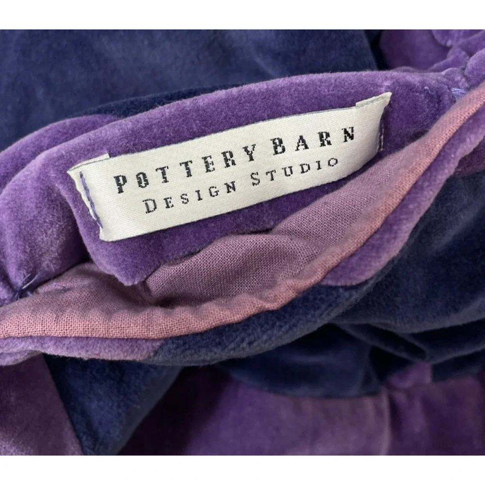 Pottery Barn Design Studio Christmas Tree Skirt Purple Blue Velvet Diamond